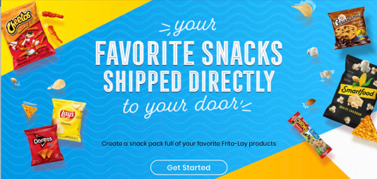 Picture of homepage of FritoLay's new Snacks.com
