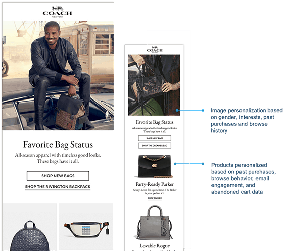 Coach email personalizatoin examples